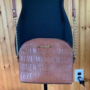 Steve Madden gold chain brown cross body bag